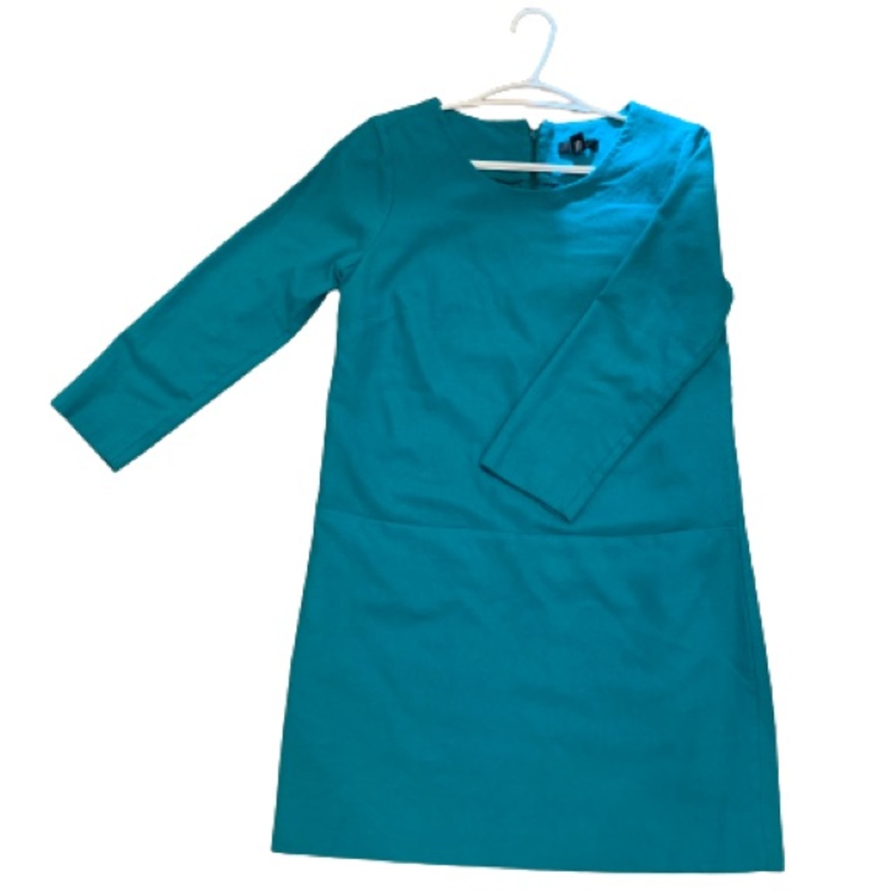 JCrew "Jules" teal wool blend Shift dress size 4